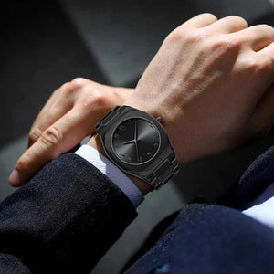 Aura Luxury Black Stainless Steel Arabic Waterpoof Watch