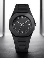 Aura Luxury Black Stainless Steel Arabic Waterpoof Watch