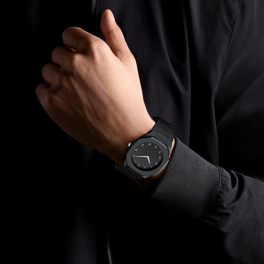 Aura Luxury Black Stainless Steel Arabic Waterpoof Watch